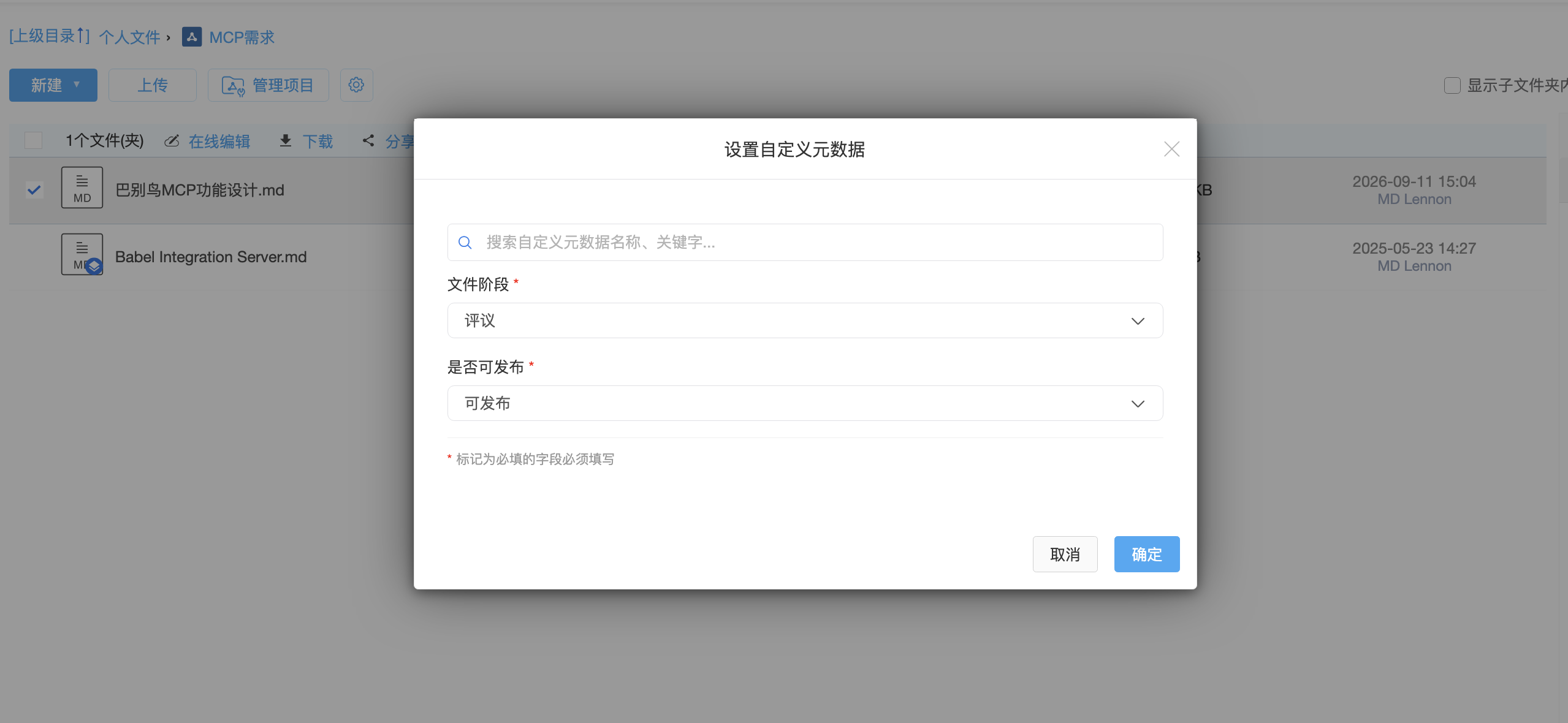 Set custom file metadata